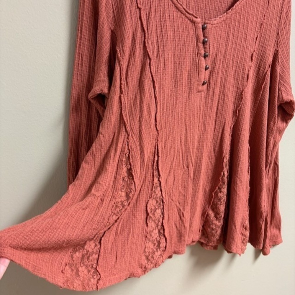 Lucky Brand Womens Boho Lace Top Sz XXL Boho Hippie Flowy Lightweight Breathable